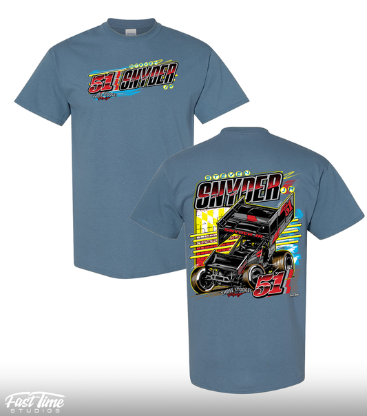 SSJR X Three Stooges Racing blue tshirt
