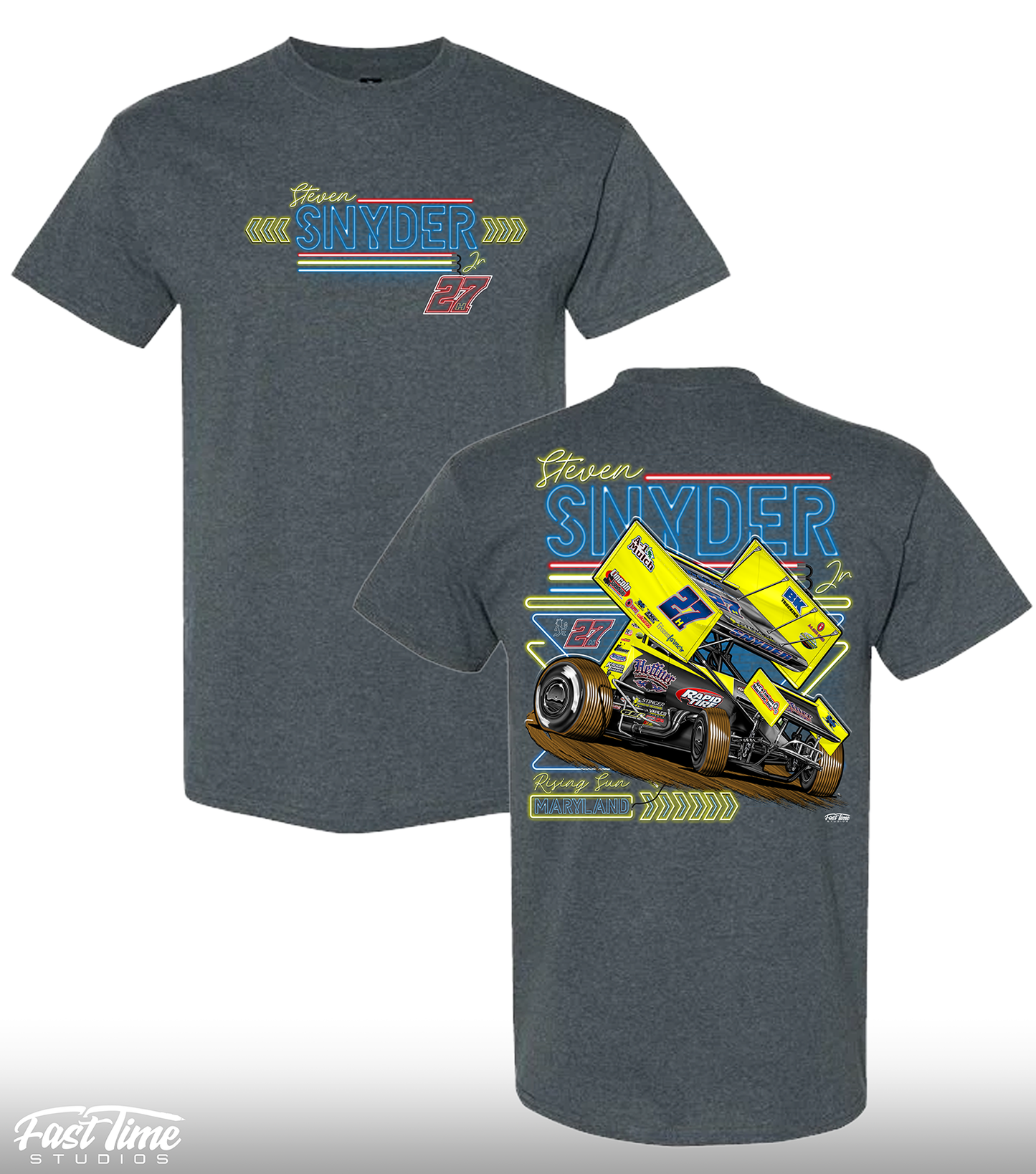 Steven Snyder Jr Sprint Car (Dark Heather Grey T-shirt)